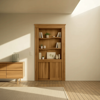 Rustic Hidden Bookshelf Door For Home Library And Entryway