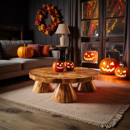 Farmhouse Solid Wood Coffee Table Livingroom Decor Cozy Spooky Vibes