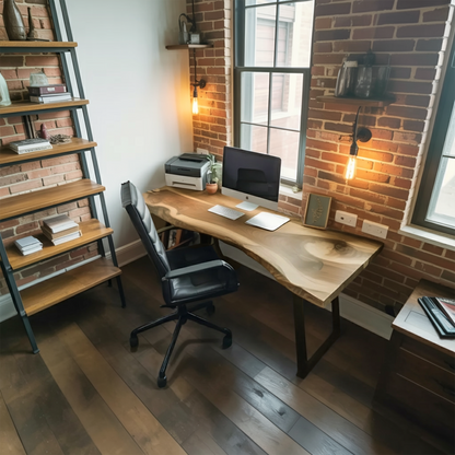 Modern Live Edge Desk For Minimalist Home Office Placement