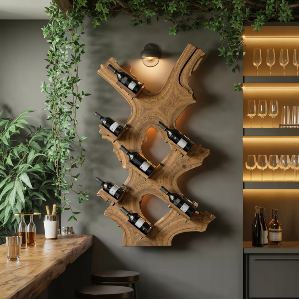 Rustic Wine Stand For Living Room Wood Wine Storage