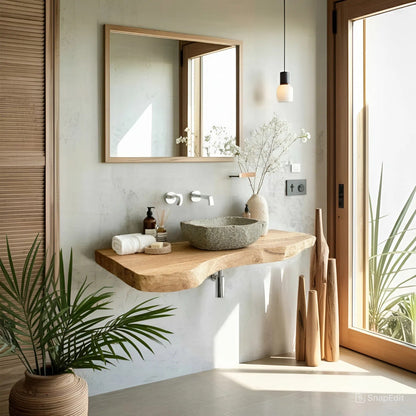 Rustic Live Edge Vanity For Modern Bathroom Designs