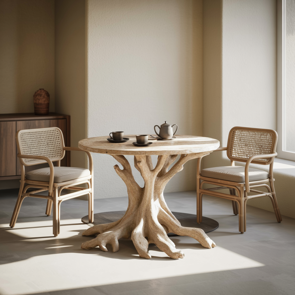 Farmhouse Round End Table Small Space Solution