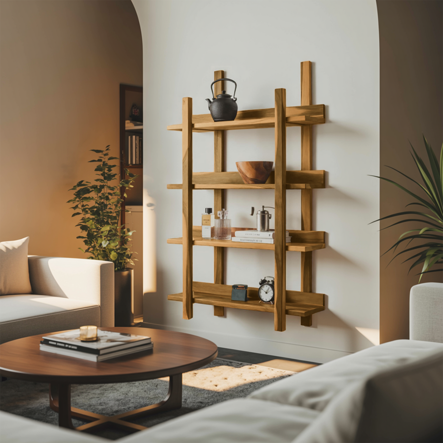 Modern Wall Mounted Shelf Minimalist Floating Book Rack For Bedroom And Living Room