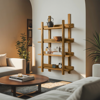 Modern Wall Mounted Shelf Minimalist Floating Book Rack For Bedroom And Living Room