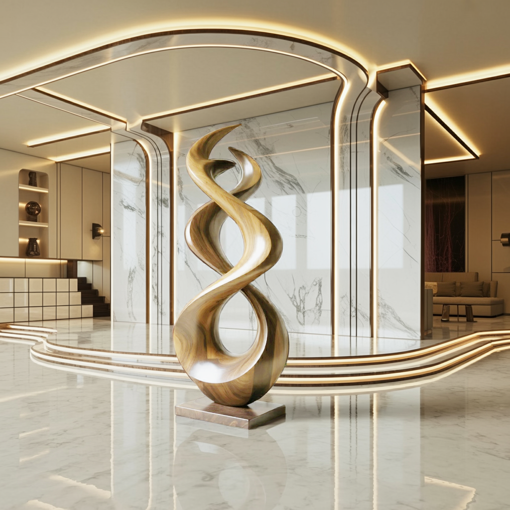 Rustic Abstract Sculpture For Outdoor Garden