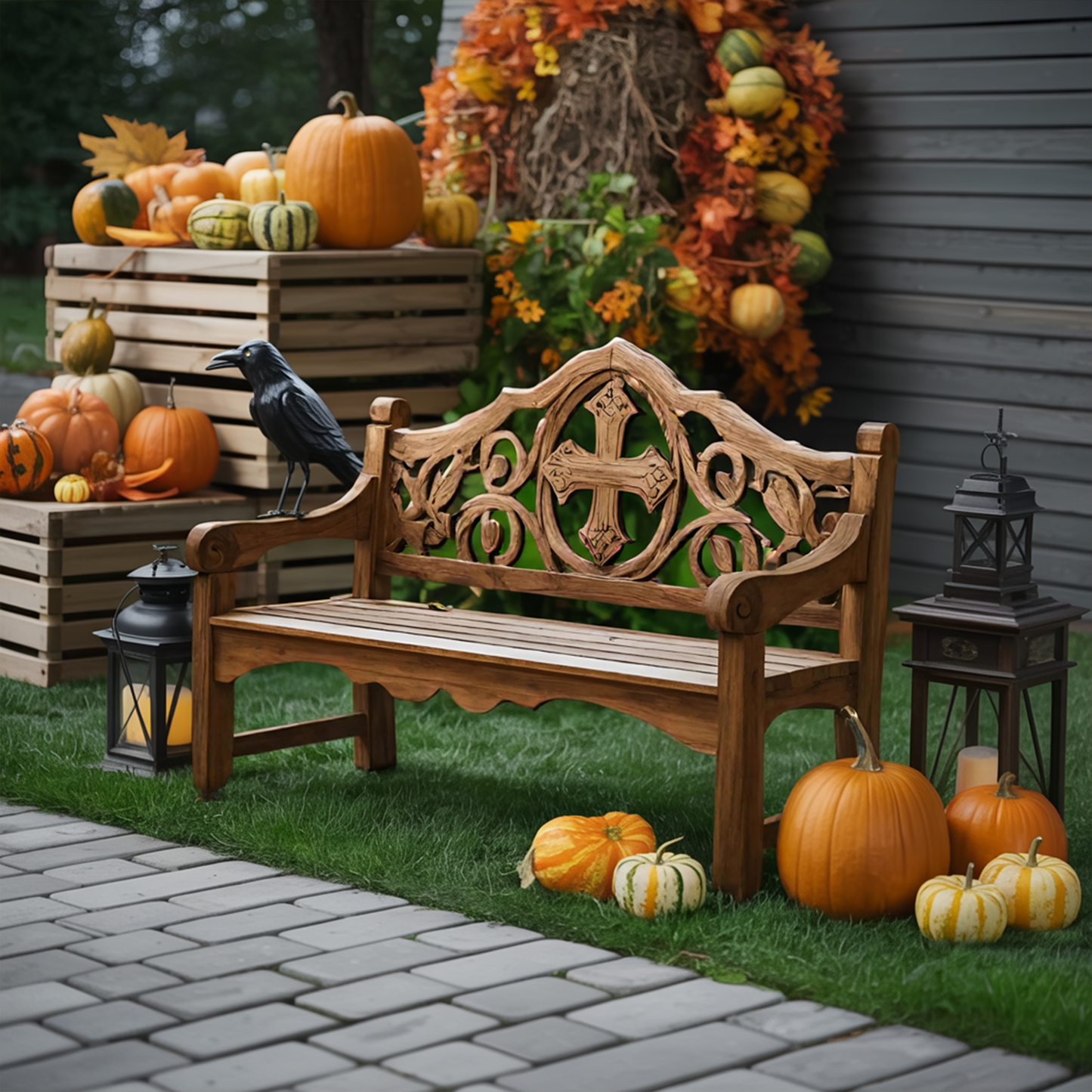 Farmhouse Halloween Patio Chair For Rustic Halloween Porch Decor