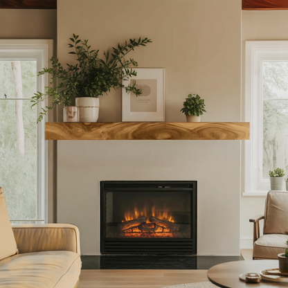 Rustic Floating Mantel Shelf For Fireplace Living Room Wall