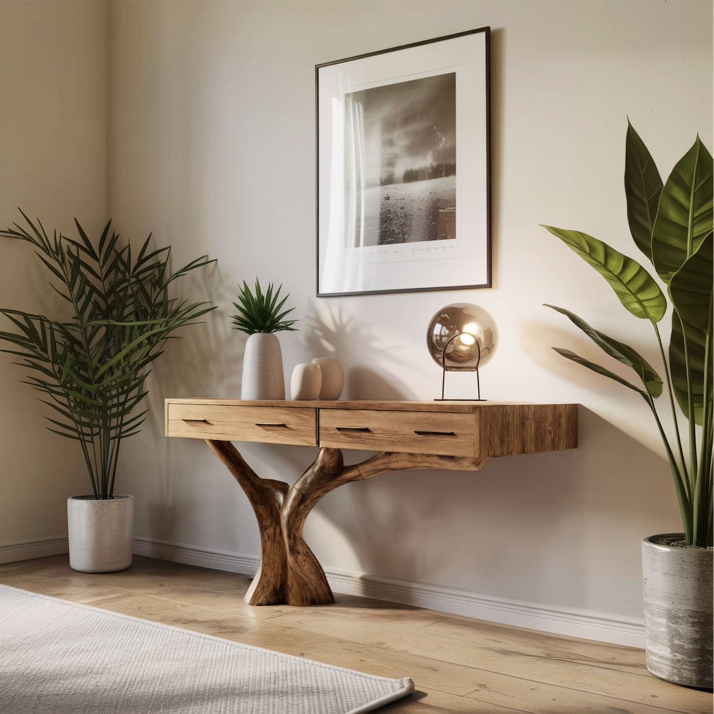 Farmhouse Live Edge Entryway Table For Bedroom Cozy Rustic Vibes