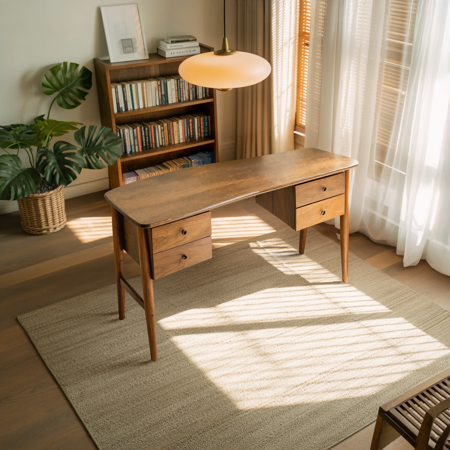 Mid Century Writing Desk For Bedroom Workspace Or Study Nook