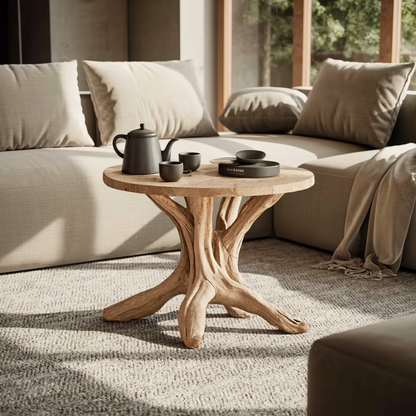 Mid Century Solid Wood End Table Chic Living