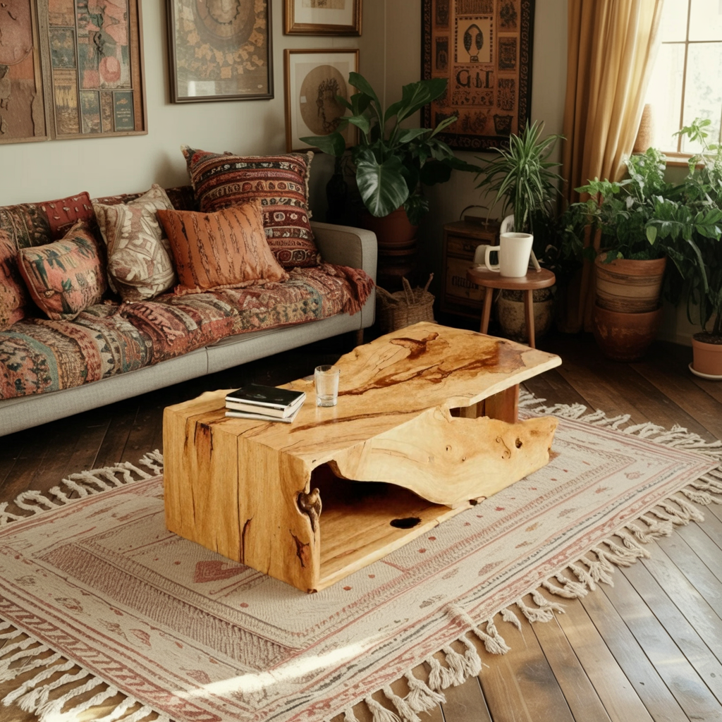 Modern Organic Live Edge Coffee Table For Living Room