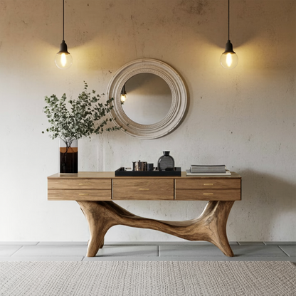 Handcrafted Wooden Console Table For Entryway Design Inspiration