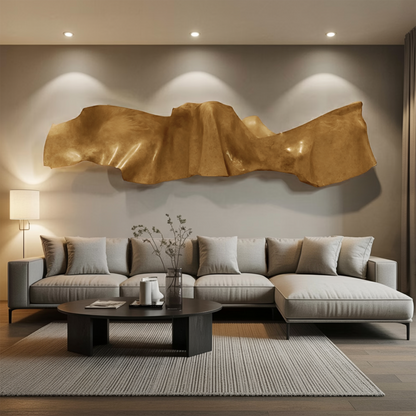 Organic Modern Wall Sculpture Abstract Carved Art Panel For Living Room And Reception
