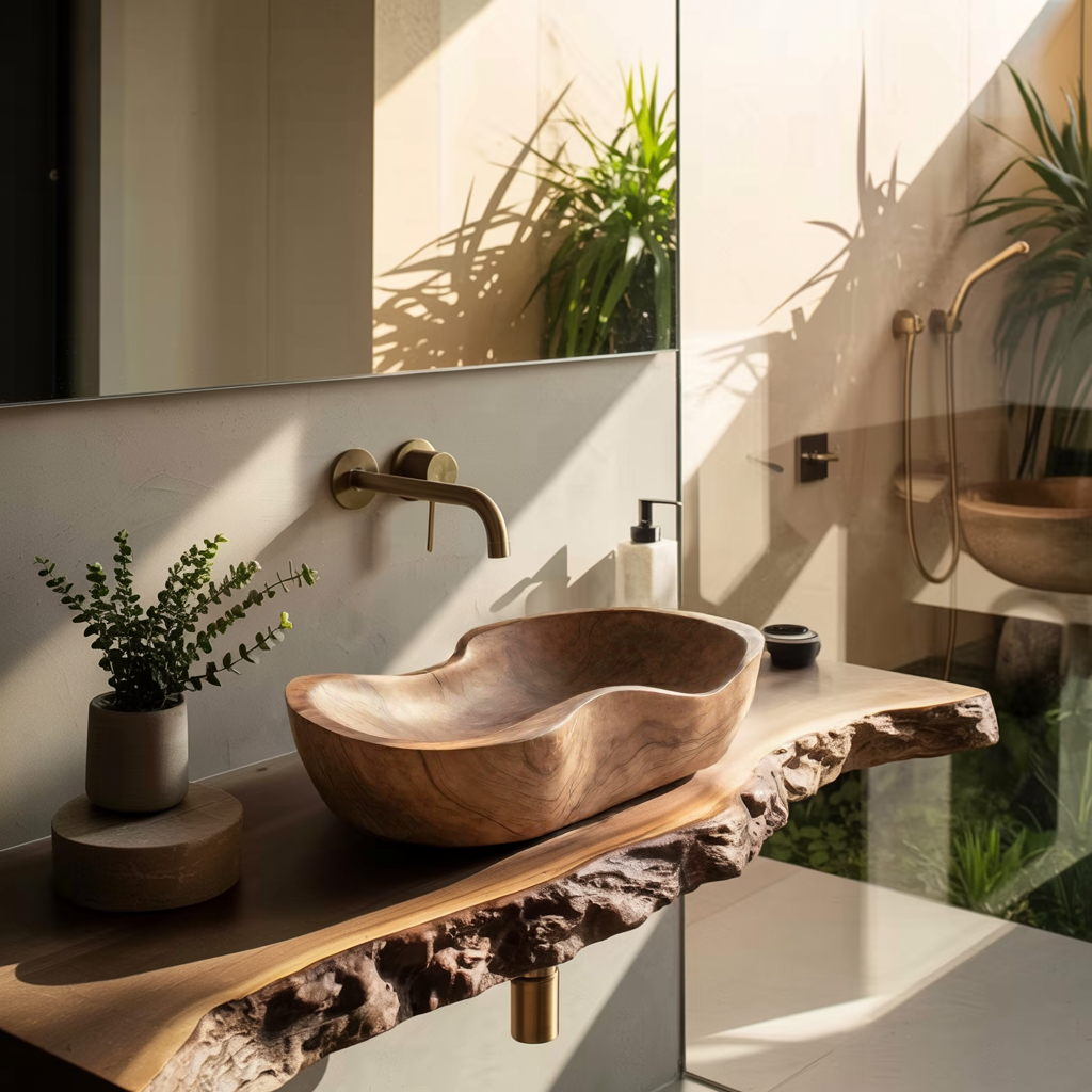 Farmhouse Wood Wash Basin Natural Style For Bathroom