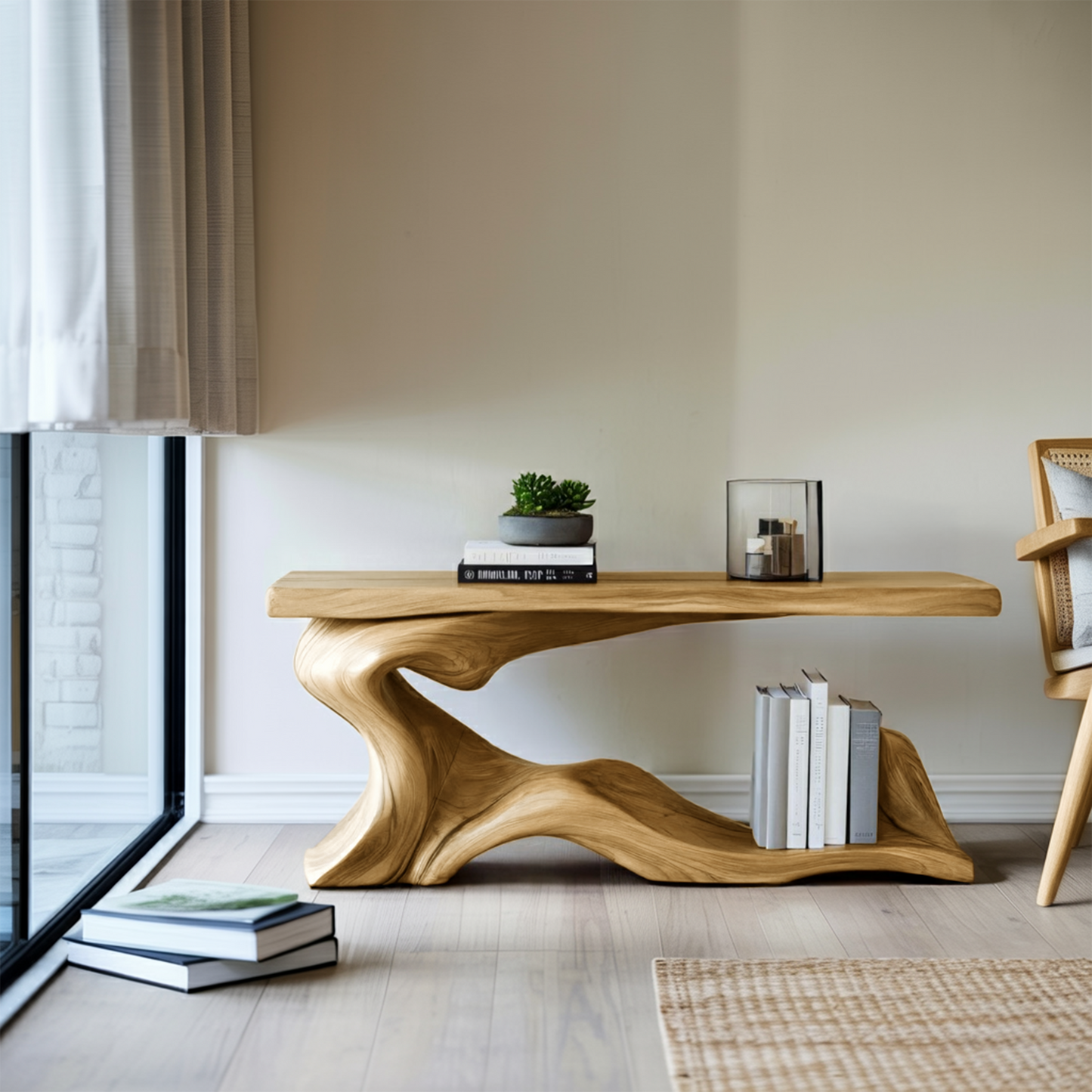 Rustic Live Edge Desk Entryway Design