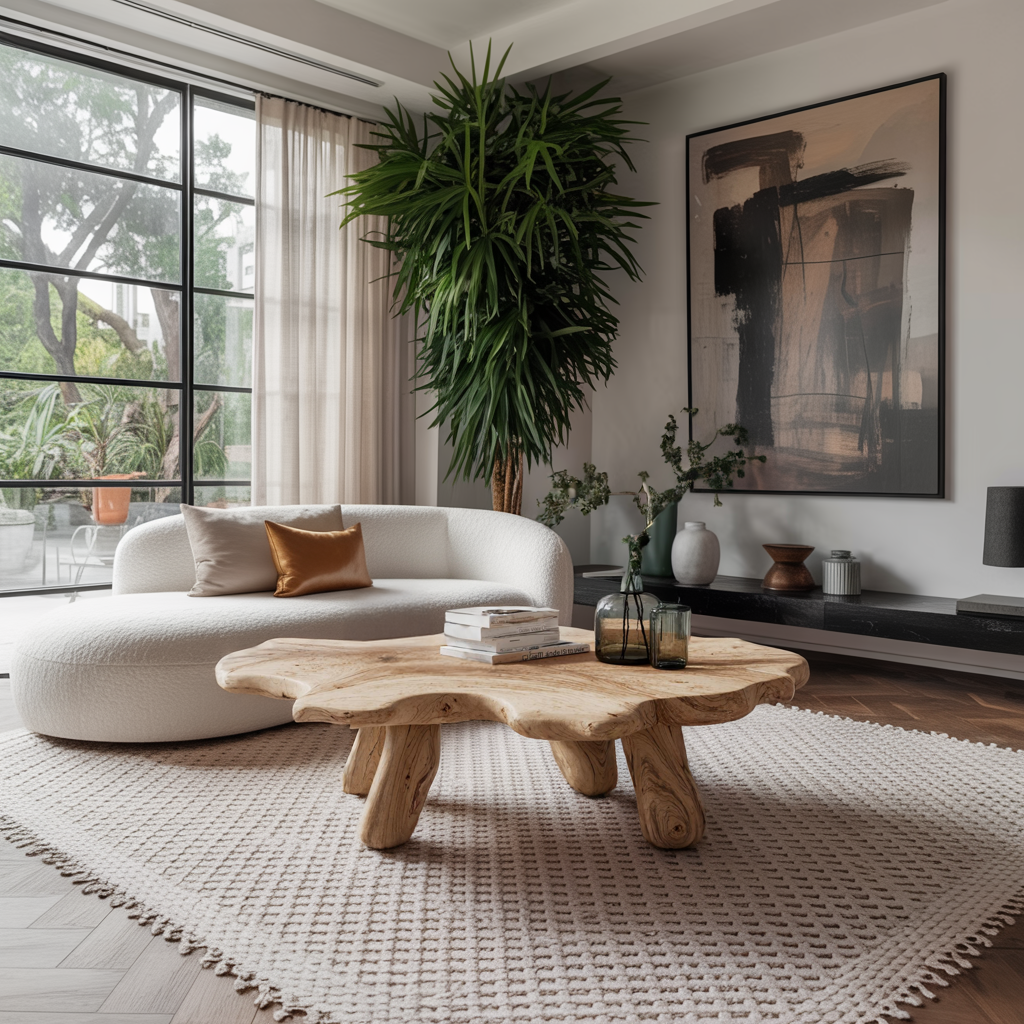 Rustic Low Table For Cozy Living Room