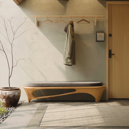 Modern Sculptural Entryway Bench For Living Room