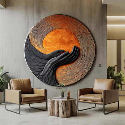 Modern Wooden Wall Art Sculpture For Stylish Entryway Design Decor