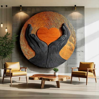 Mid Century Wooden Wall Art Sculpture For Modern Furniture Decor