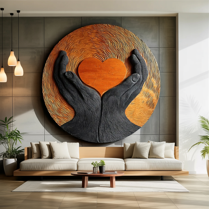 Mid Century Wooden Wall Art Sculpture For Modern Furniture Decor