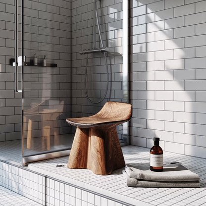 Farmhouse Shower Stool For Rustic Bathroom Interiors