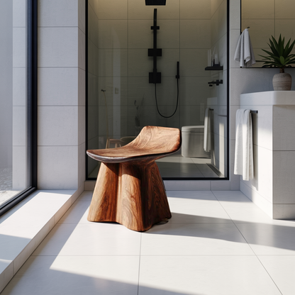 Farmhouse Shower Stool For Rustic Bathroom Interiors