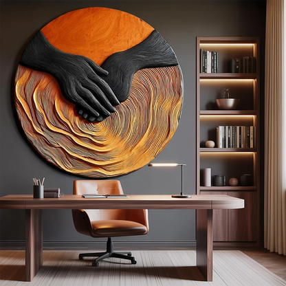 Modern Solid Wood 3D Sculpture Wall Decor For Entryway And Living Room