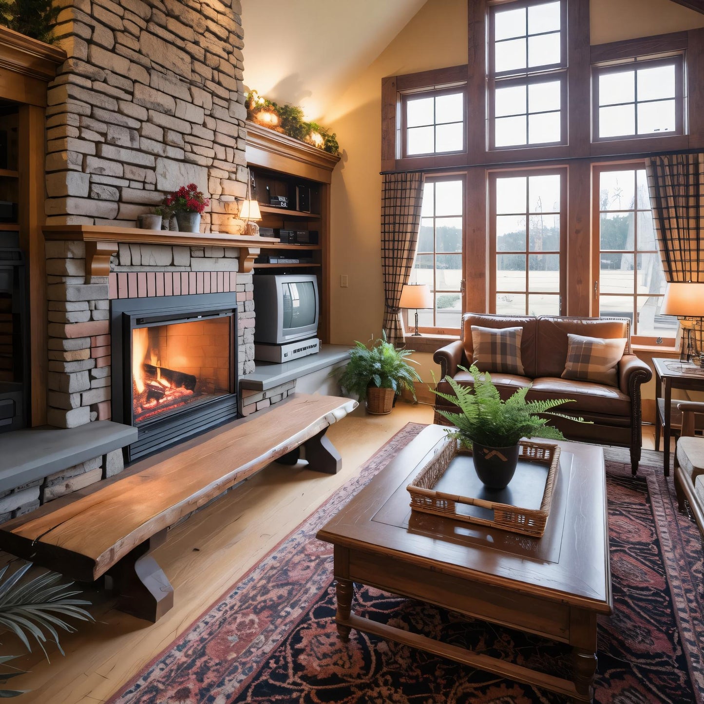 Rustic Live Edge Wood Bench For Entryway Seating
