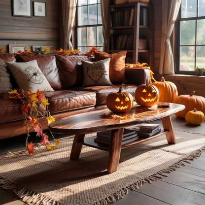 Farmhouse Live Edge Coffee Table Entryway Design Spooky Livingroom