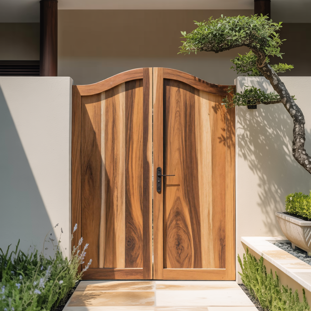 Elegant Arched Double Gate Entry Door For Garden Or Villa