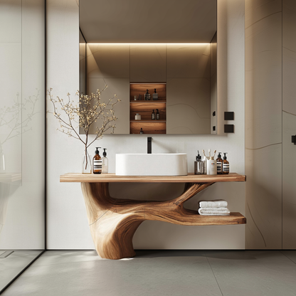 Handcrafted Solid Wood Vanity For Natural Interiors