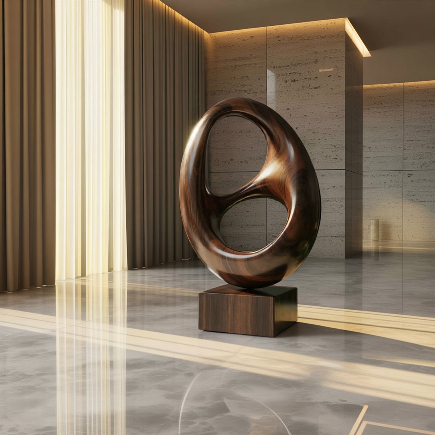 Farmhouse Abstract Wood Garden Sculpture For Yard Decor