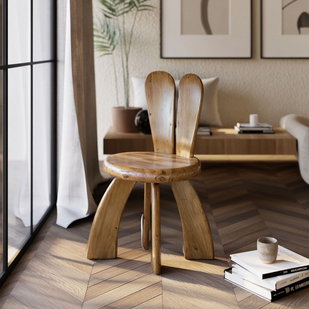 Whimsical Bunny Kids Chair For Playroom Or Reading Nook