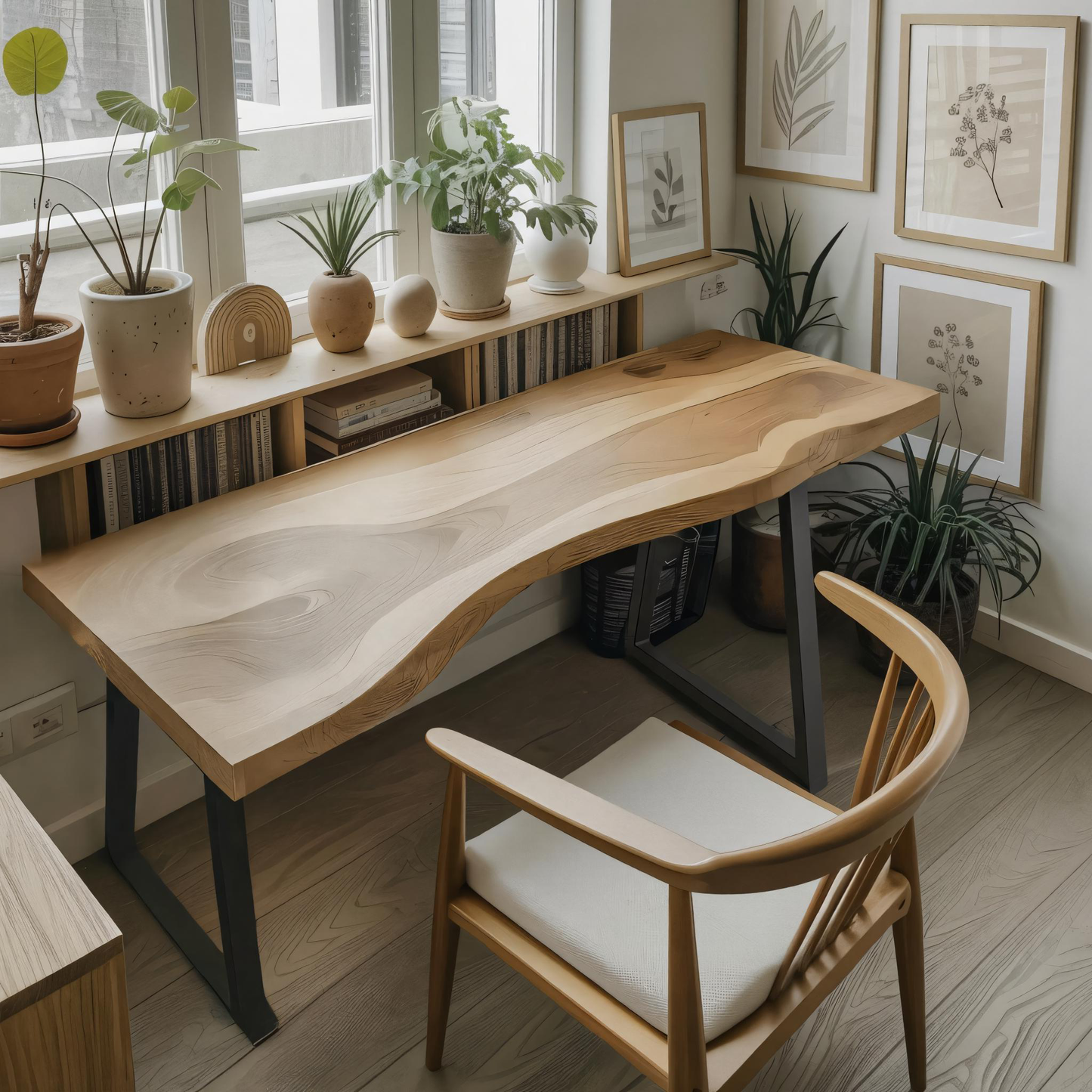 Modern Live Edge Desk For Minimalist Home Office Placement