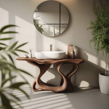 Rustic Solid Wood Vanity For Bathroom Furniture Decor