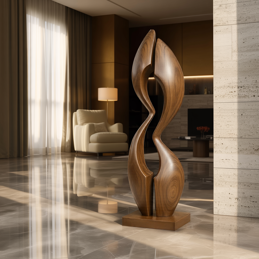 Farmhouse Wood Sculpture Decor For Outdoor Patio