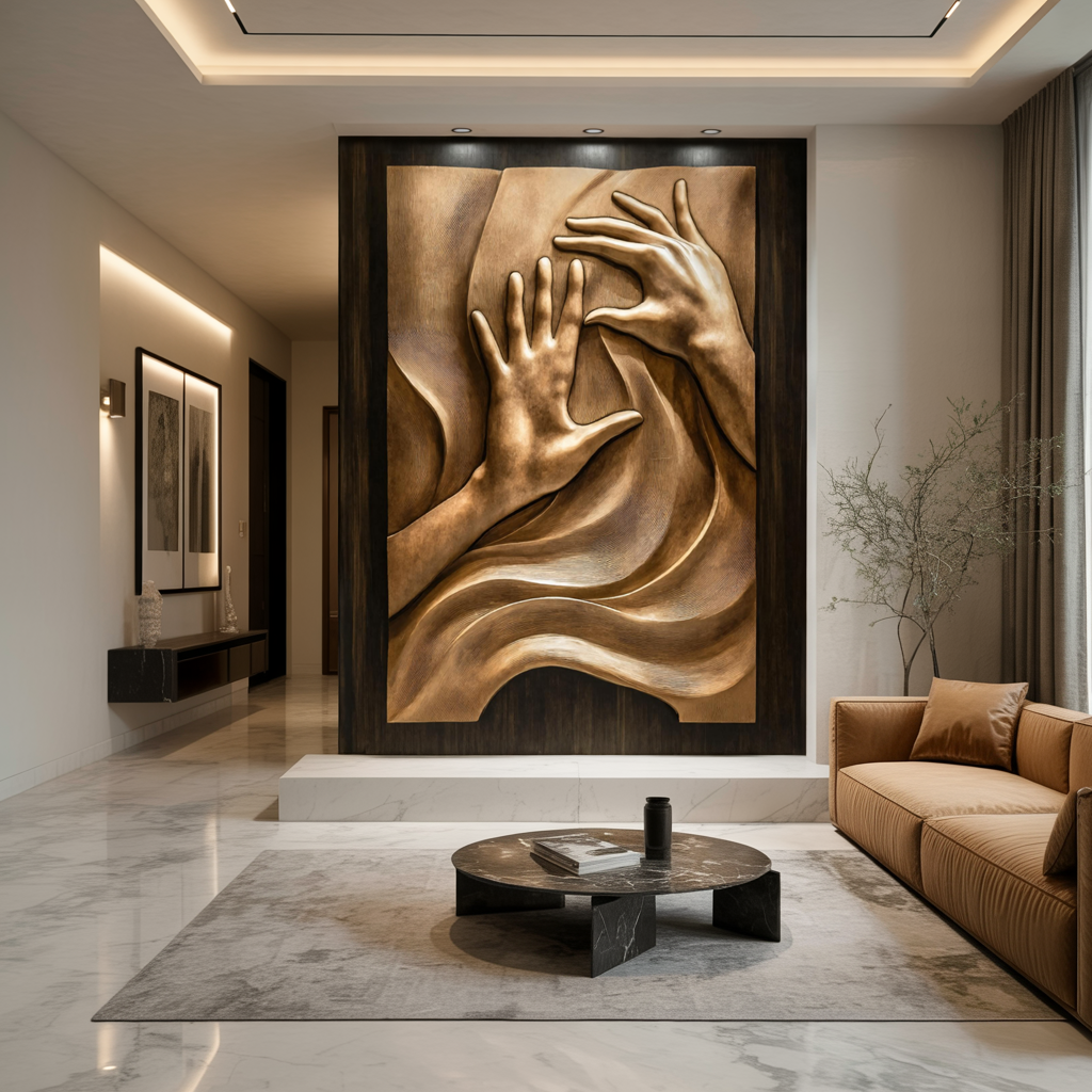 Farmhouse Large Sculpture Wall For Living Room Centerpiece