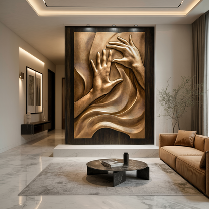 Farmhouse Large Sculpture Wall For Living Room Centerpiece