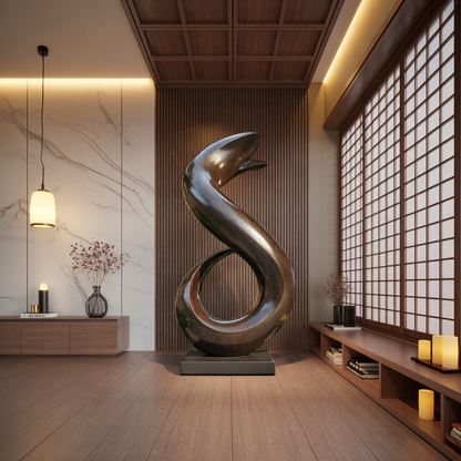 Handmade Abstract Wooden Sculpture For Living Room
