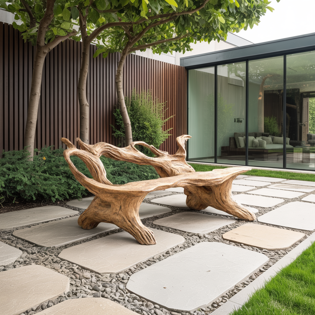 Farmhouse Branch Bench For Comfortable Living Room Seating