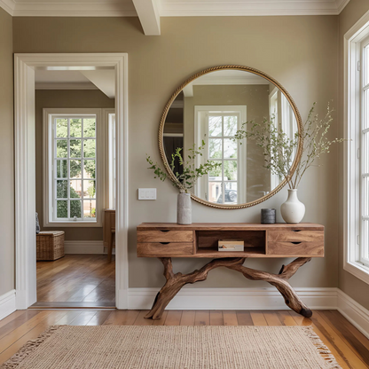 Rustic Solid Wood Dressing Table For Furniture Decor Cozy Style