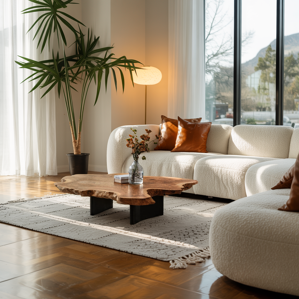 Mid Century Coffee Table For Natural Wood Interior