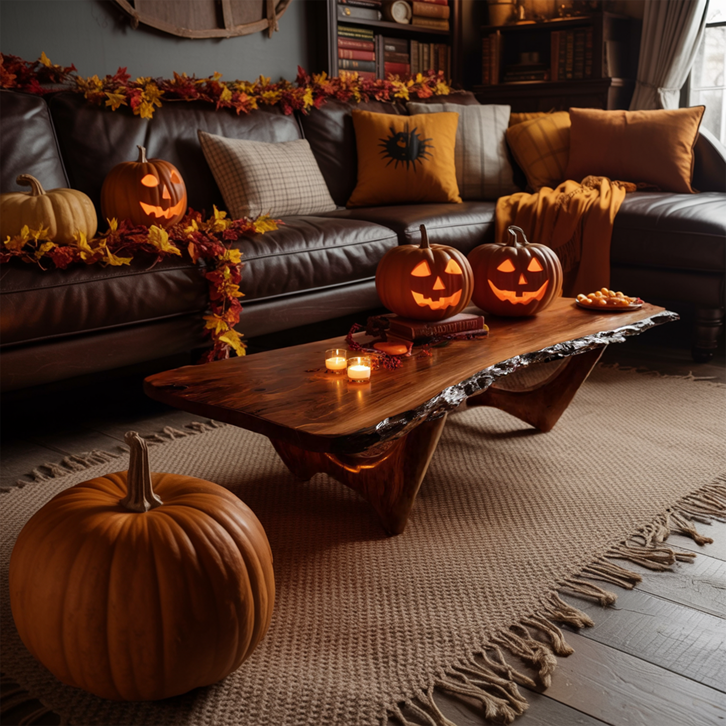 Mid Century Wooden Live Edge Coffee Table Furniture Decor Ghostly Charm