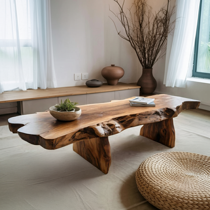 Live Edge Coffee Table With Organic Slab For Living Room And Interior