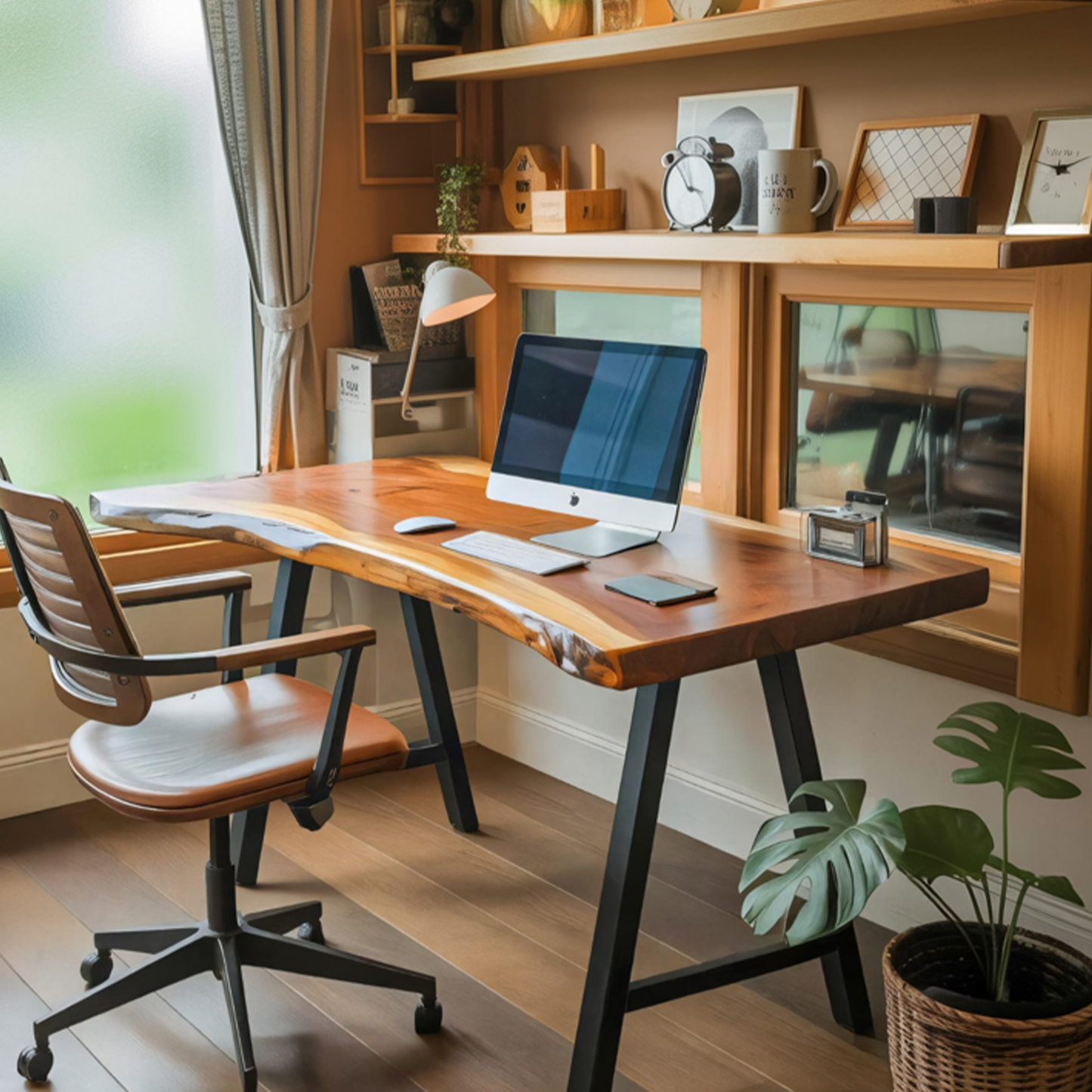 Rustic Live Edge Desk For Home Office Setup