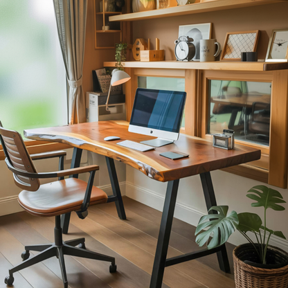 Rustic Live Edge Desk For Home Office Setup