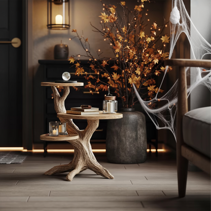 Mid Century Round End Table For Entryway Design Gothic Halloween Decor