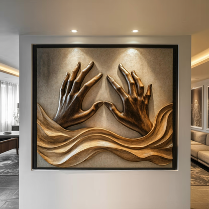 Handcrafted Wood Wall Sculpture For Living Room