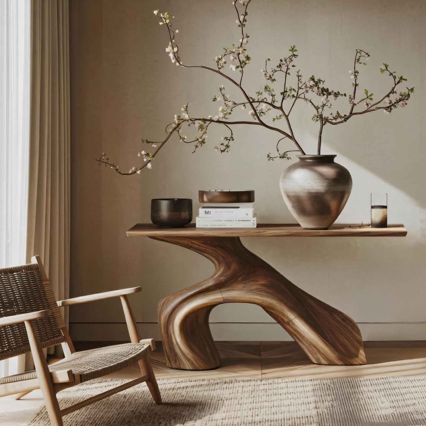 Farmhouse Live Edge Console Table Entryway Decor