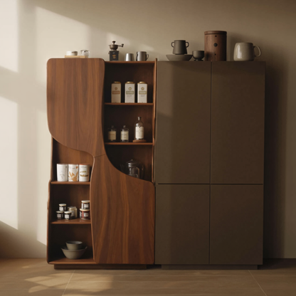 Modern Sculptural Cabinet With Curved Doors For Kitchen And Living Room